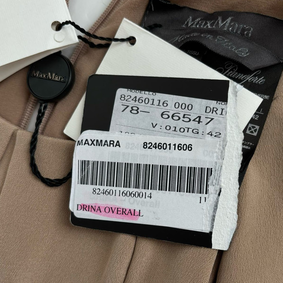 MAX MARA PIANOFORTE COLLECTION PURE SILK EVENING JUMPSUIT OVERALL NEW WOMEN Sz 8 - Picture 16 of 16